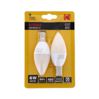 Kodak LED Bulb Candle B15 Bayonet 6W Warm White 2pk