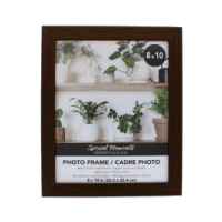 Dark brown wooden picture frame, standard 8x10 inch size