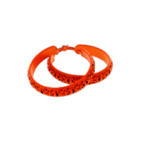 Neon orange hoop earrings for wholesale