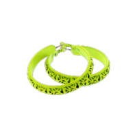 Neon yellow hoop earrings, vibrant fashion accessory