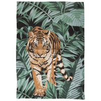 Printed cotton rug with a tiger design, 60x90cm