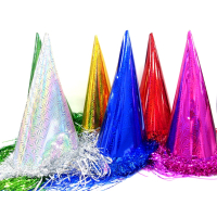Assorted tinsel dome hats for parties and celebrations