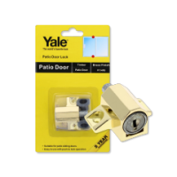 Brass finish patio door lock with keys