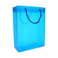 Blue gift bag with rope handle