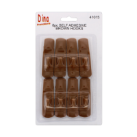 8 piece self adhesive brown hooks