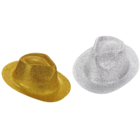 Glitter party hats in silver and gold mix