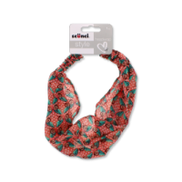 Peach butterfly print headwrap