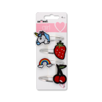 Girls Patch Snap Clips 4 Piece Assorted