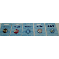 Debbie brand assorted design badges on display