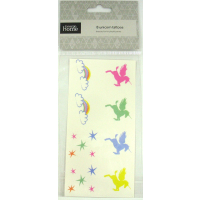 Pack of eight assorted unicorn themed temporary tattoos