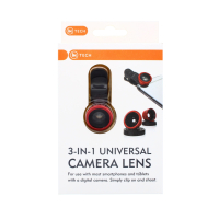 3-in-1 smartphone lens kit with fisheye, macro, wide-angle lenses