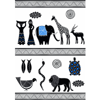 Africa themed wall deco tattoo