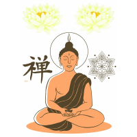 Wall deco tattoo featuring a calming Buddha design.