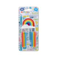 Rainbow Themed Multicoloured Birthday Candles 13pcs