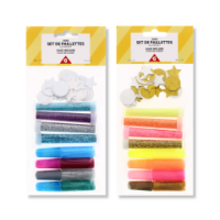 Glitter and glue set with assorted glitter shapes
