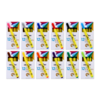 Set of 12 fine colour pens for writing and drawing
