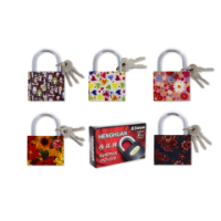 63mm assorted floral design padlock