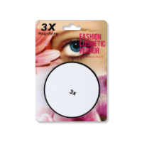Fashion cosmetic mirror with suction cups attached to surface
