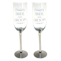 BRIDE & GROOM GLASS