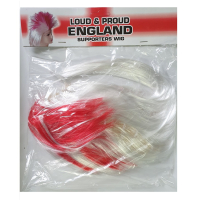 Loud And Proud England Mohawk Hair Wig, Red and White