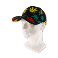 Black Rasta Leaf Adjustable Baseball Hat