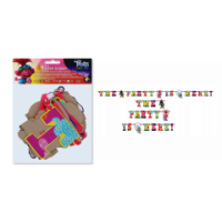 Wholesale Trolls Happy Birthday Banner featuring Trolls characters