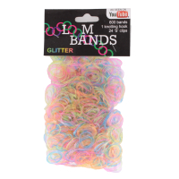 Glitter Loom Bands 600 pcs with hook and S clips