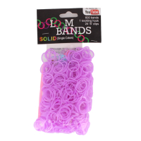 Loom Bands 600 pcs solid single colours assorted with hook and S clips