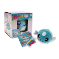 Squishy Palz plush squishy toy with colouring book and pens.