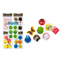 Assorted colours and designs stress balls pack of 6