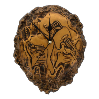 BRONZE EFFECT GUITAR SCULPTURE CLOCK