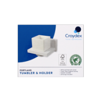 Croydex White Ceramic Tumbler & Holder