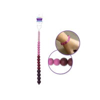 Dyed glass beads in rouge, 18 cm strand