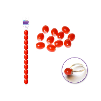 Scarlet red glass beads on a 12.7 cm strand