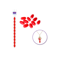 Matte scarlet red glass beads on a 12.7 cm strand
