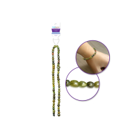 Emerald green glass pearl chips 35.5cm