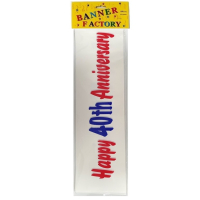 Happy 40th Anniversary Banner White with Card