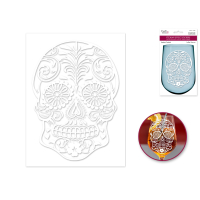 Etching effect sugar skull sticker for customisation