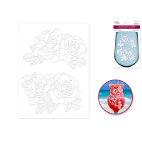Etching effect stickers with rose bouquet design