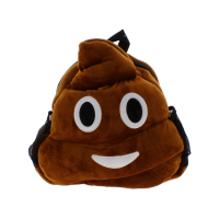 Large poo emoji backpack with side pockets
