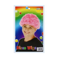 Pink disco party wig, one size fits all