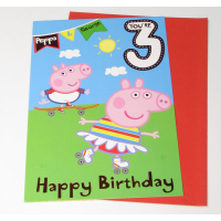 Peppa Pig and George Age 3 Birthday Card