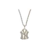  New York Yankees Silver & Gem Pendant Necklace