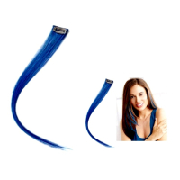 CLIP IN HIGHLIGHTS HAIR EXTENSION BLUE SHORT