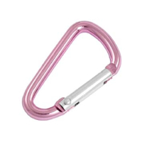 Pink aluminium D-ring hook for crafts and keyrings