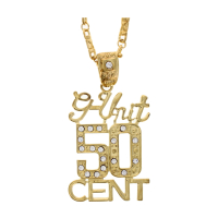 50 CENT G-UNIT PENDANT NECKLACE GOLD L SIZE