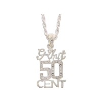 50 Cent Sign Silver Pendant Necklace