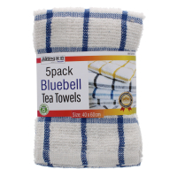 Terry Tea Towels 5 Pack assorted colours