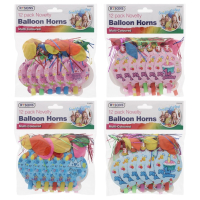 12 Pack Assorted Colour Balloon Party Horns Wholesale