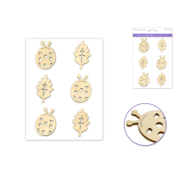 LASER CUT WOOD STICKERS LADYBUG